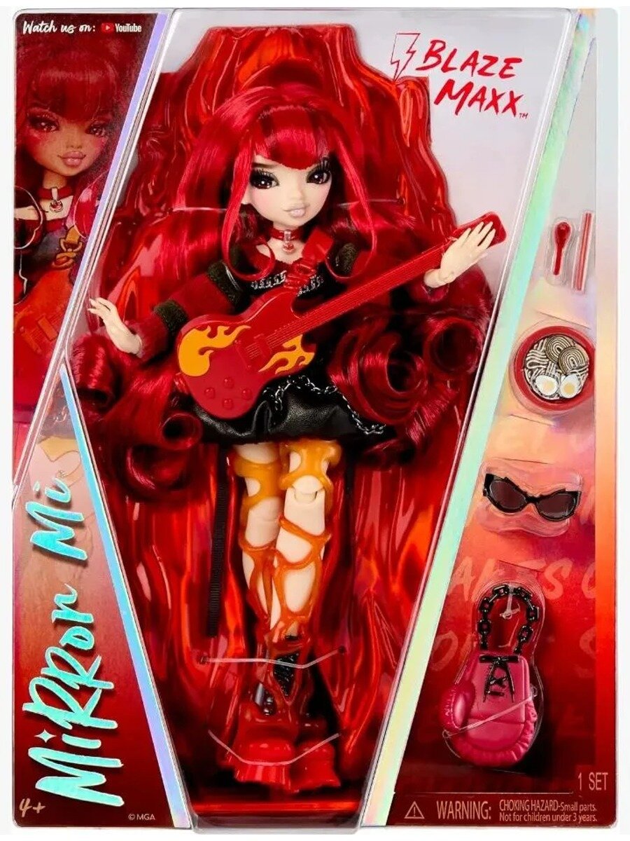 Коллекционная кукла MGA Toys Mirror Mi Blaze Maxx с аксессуарами, коричнево-красная