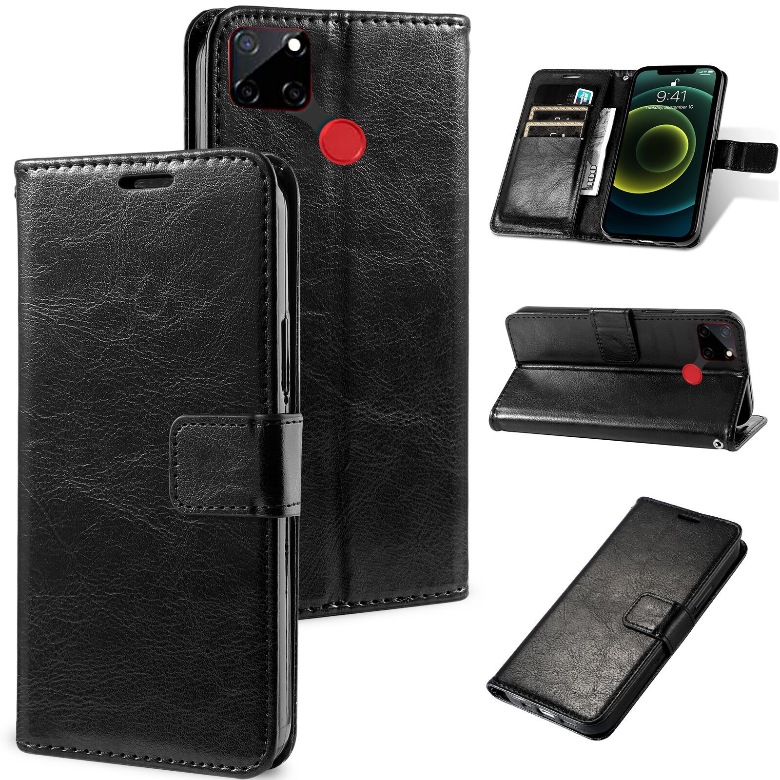 Чехол книжка для Realme C12, Realme C25, C25s (Реалми Ц12 Ц25 Ц25S) защитный, противоударный, c хлястиком и отделением под карты , с функцией подставки