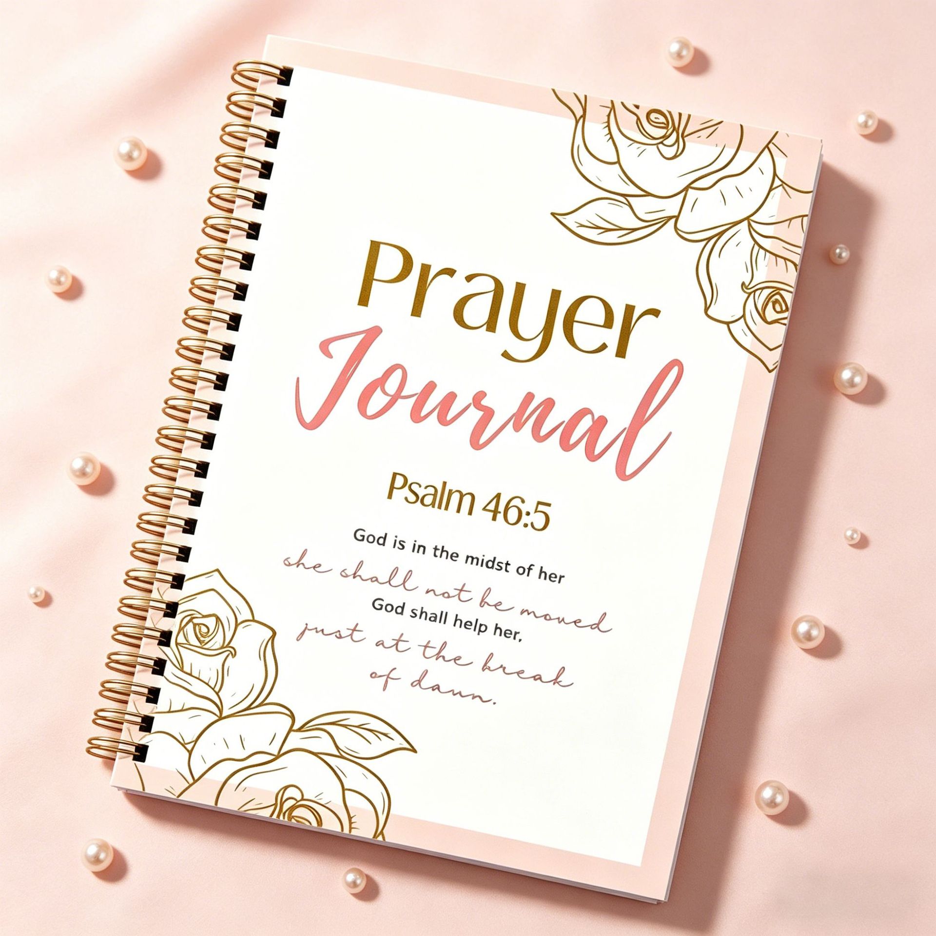 Ежедневник Prayer Journal A5, блокнот на пружине, розово-белый, твердая обложка, ежедневник для женщин и девочек