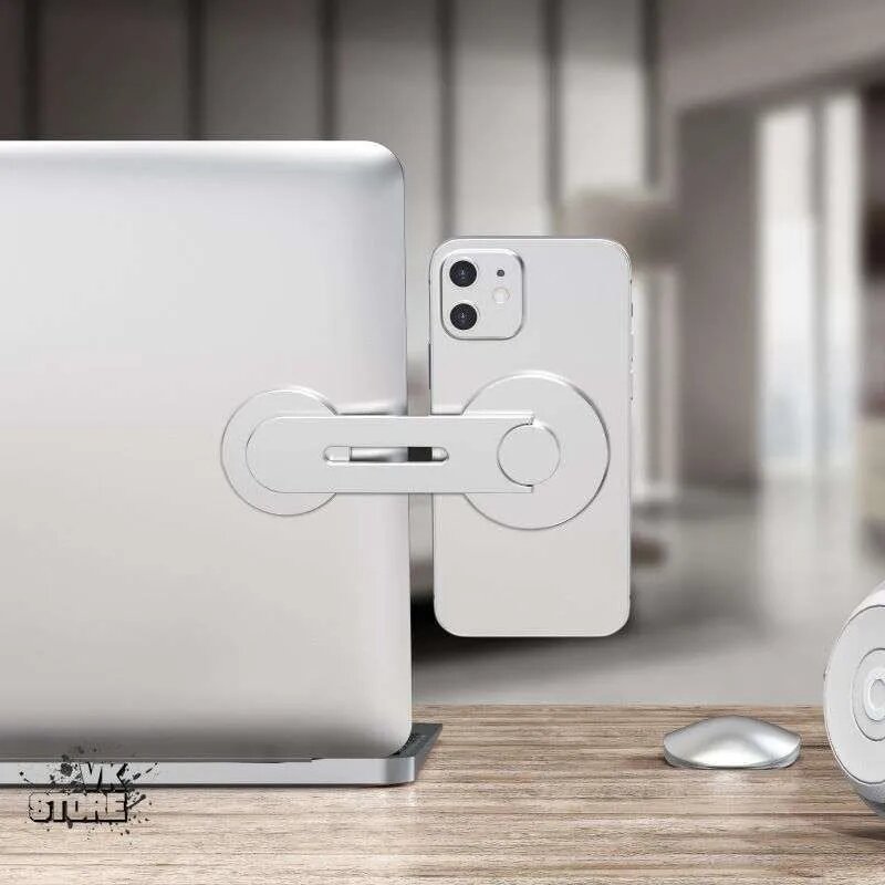 Магнитный двусторонний держатель для Magsafe iPhone, iPad на ноутбук, держатель для планшета, телефона на MacBook, серебряный