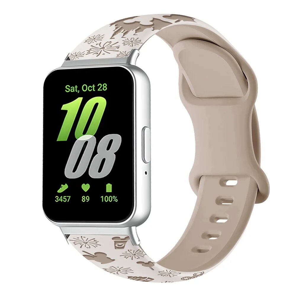 Двухцветный силиконовый ремешок для Samsung Galaxy Fit3, резьба с узором замка