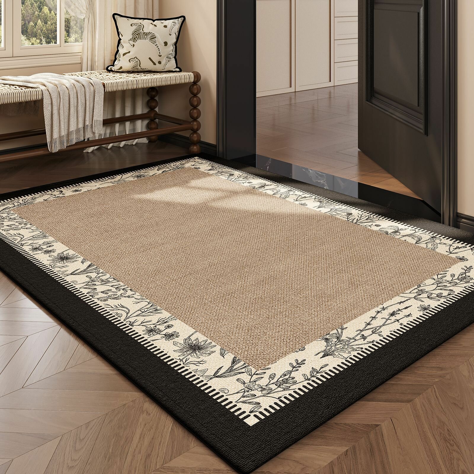 Винтажный противоскользящий коврик для прихожей французский стиль 60×90cm
