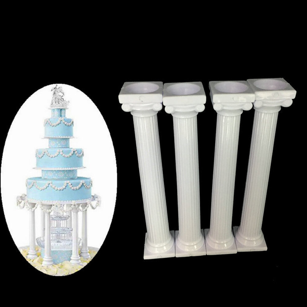12 Шт Подставки Для Тортов Колонны Из Надежного Пластика Белый 17x3.5cm