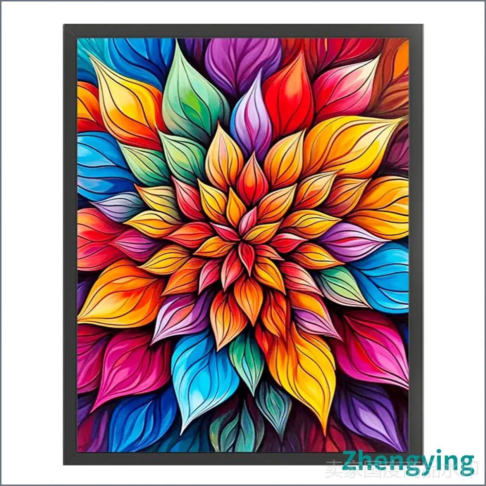 Крестиковый набор Color Mandala, хлопковая канва 11CT, 40 50 см