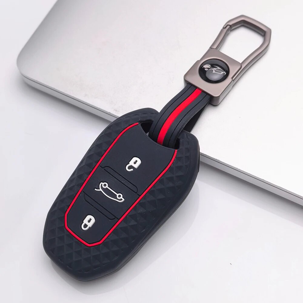 Силиконовый чехол для ключей Peugeot Citroen Opel, черный