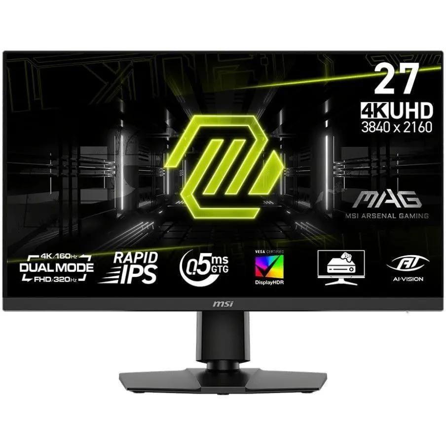Монитор 27" MSI MAG 272URDF E16 Rapid IPS, 3840x2160/1920x1080, 160Hz/320Hz, 0,5ms, 400сd/m, 1000:1, HDR10 | 2xHDMI(2.1), DP(1.4a), 2xUSB2.0 | HAS, Pivot, Swivel, InPSU, Vesa 100, Black