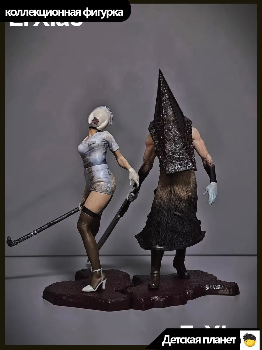 Фигурка KONAMI , Silent Hill 2 , Bubble Head Nurse 22cm + Pyramid Head 23cm