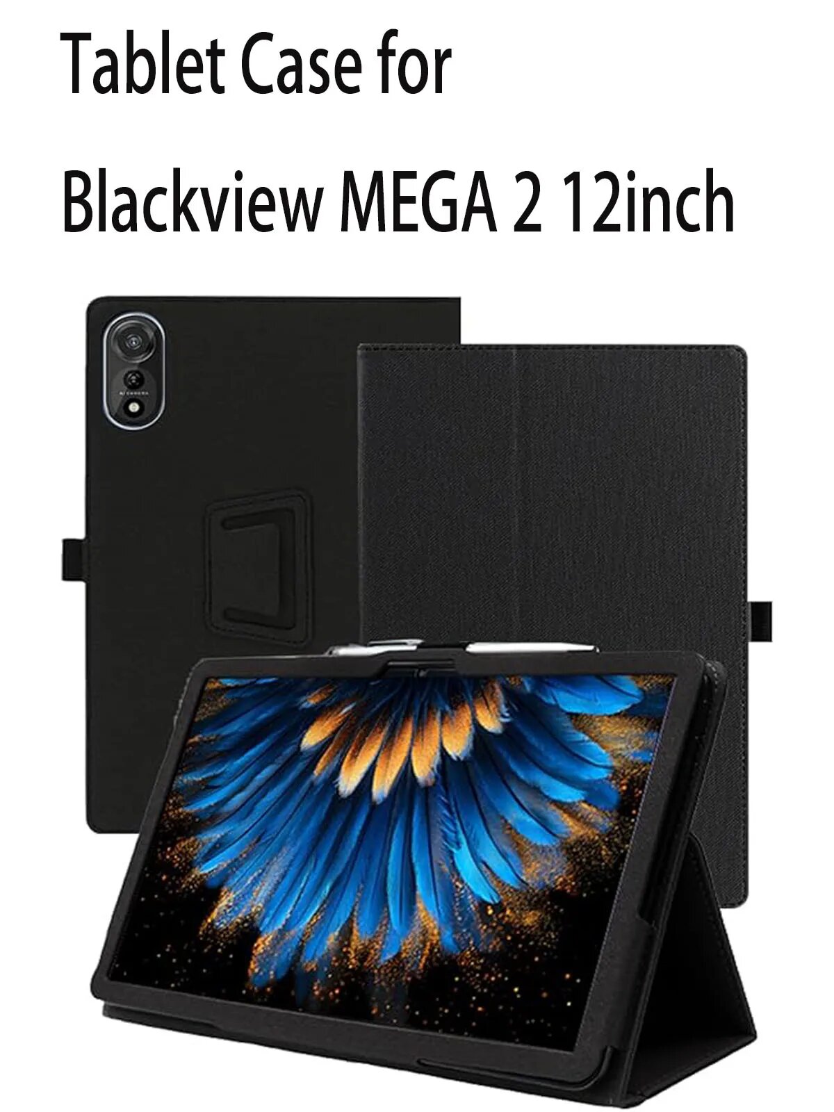 Чехол-подставка для Blackview MEGA 2 / Mega 2 Wifi 12 дюймов из искусственной кожи black