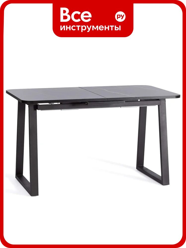 Стол Tetchair Maltido лдсп/hpl/металл, 130x75+30x75 см, мрамор черный/черный 20627