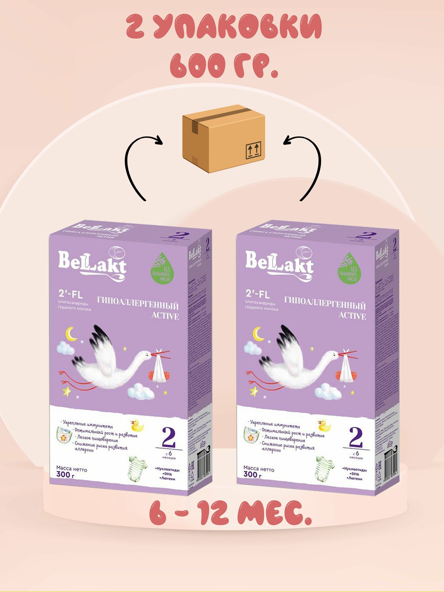 Bellakt Гипоаллергенная Active 2 Смесь детская молочная сухая Беллакт ГА 2, 2 шт.
