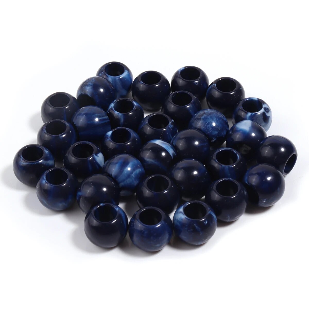 Акриловые бусины под нефрит Royal blue 50 шт.