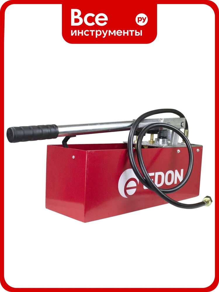 Насос опрессовочный EDON PPT-50 (50 бар, 12 л, 45 мл/такт, 1/2", манометр) 40589