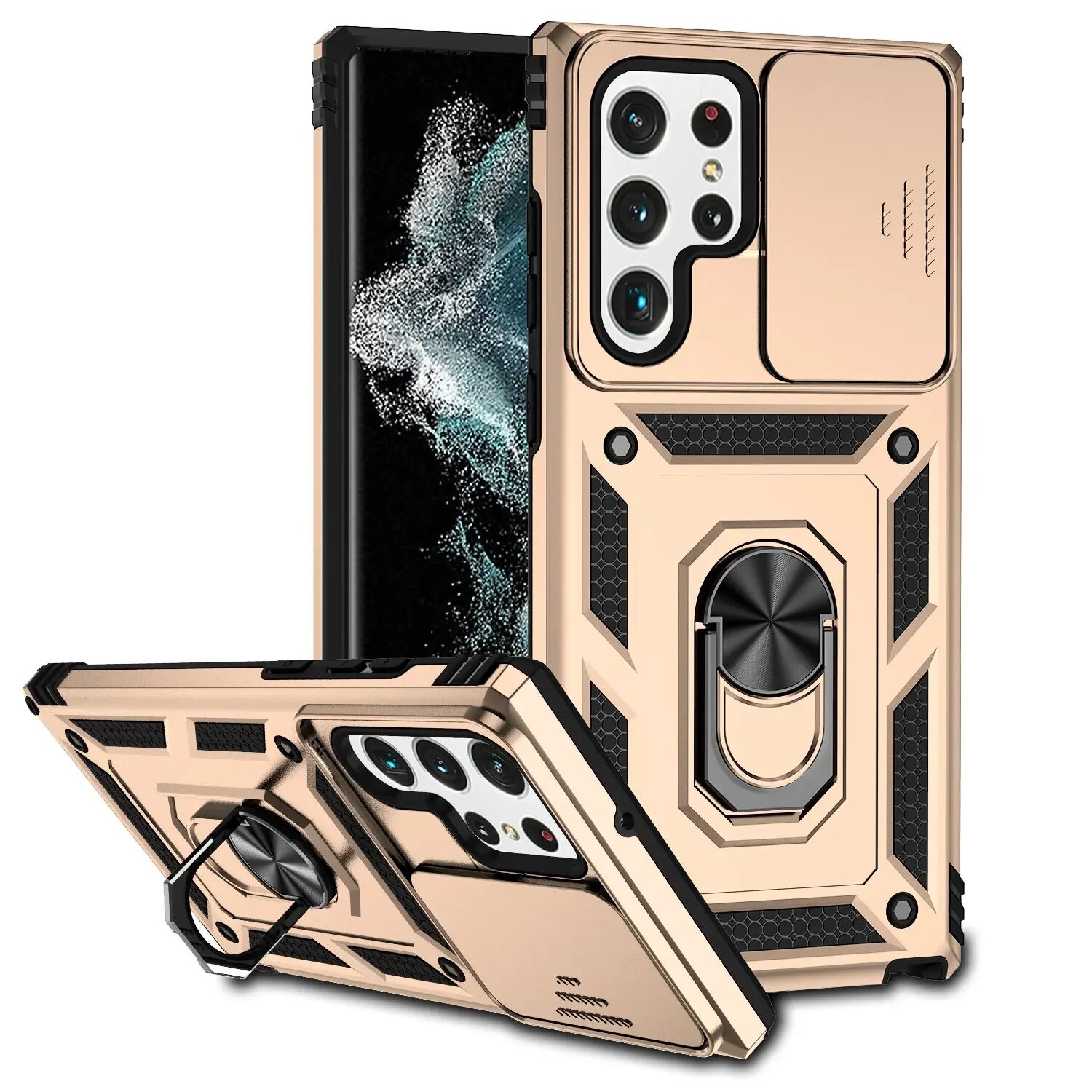Samsung Galaxy S24 Ультрамагнитный Съемный Чехол Для Объектива С Желтый, Gold, For SAM S24 Ultra