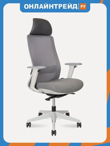 Изображение товара Кресло руководителя Norden Como grey H6301-1 grey серая сетка, серая ткань