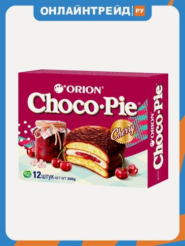Изображение товара Пирожное Orion Choco Pie ORION "Choco Pie Вишня" 360 г