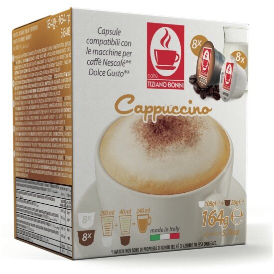 Кофе Tiziano Bonini в капсулах Caffe Cappuccino 8 порций (для кофемашины Dolce Gusto)