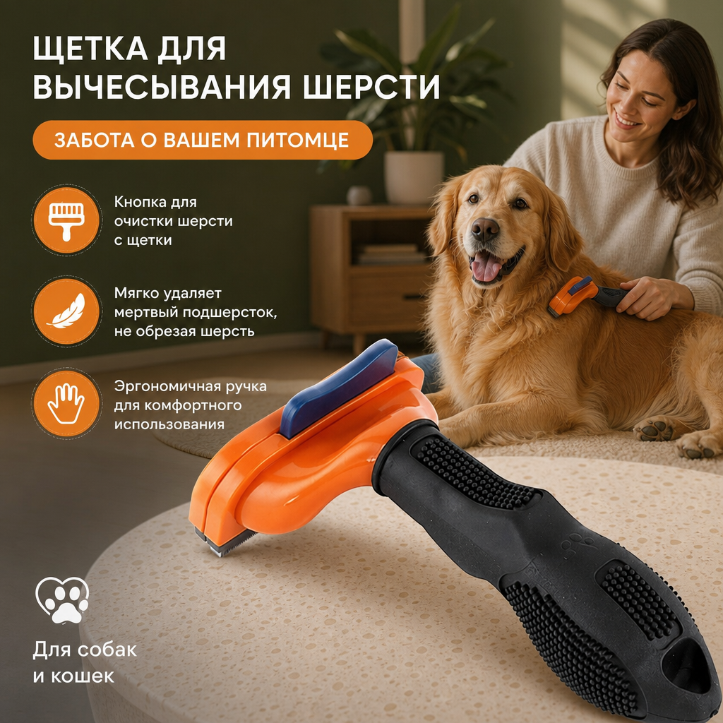 Профессиональная щетка для груминга собак, профессиональный уход