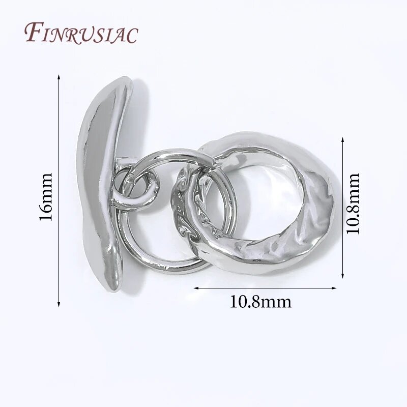 Застежка-листик из позолоченной латуни FINRUSIAC 1 piece, Rhodium Plated