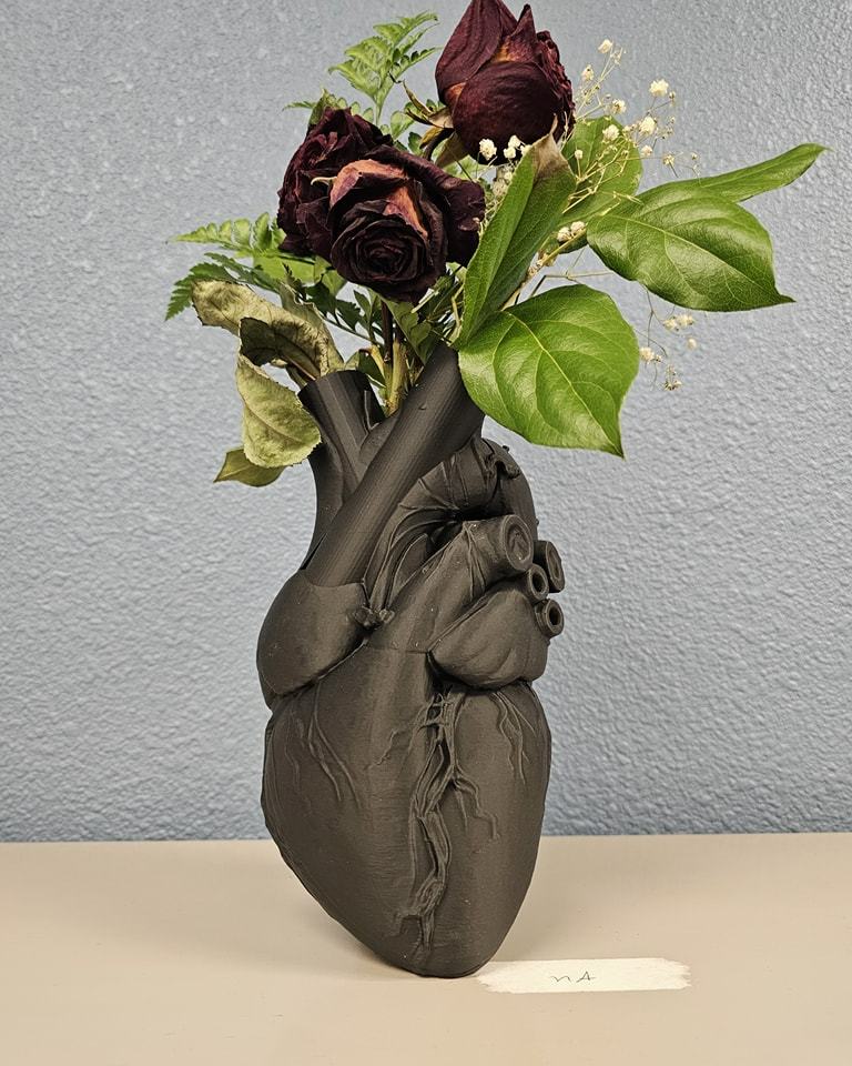 Ваза декоративная с сердцем, 3D-печать, 3DOPRU арт. VASE-MW-167346