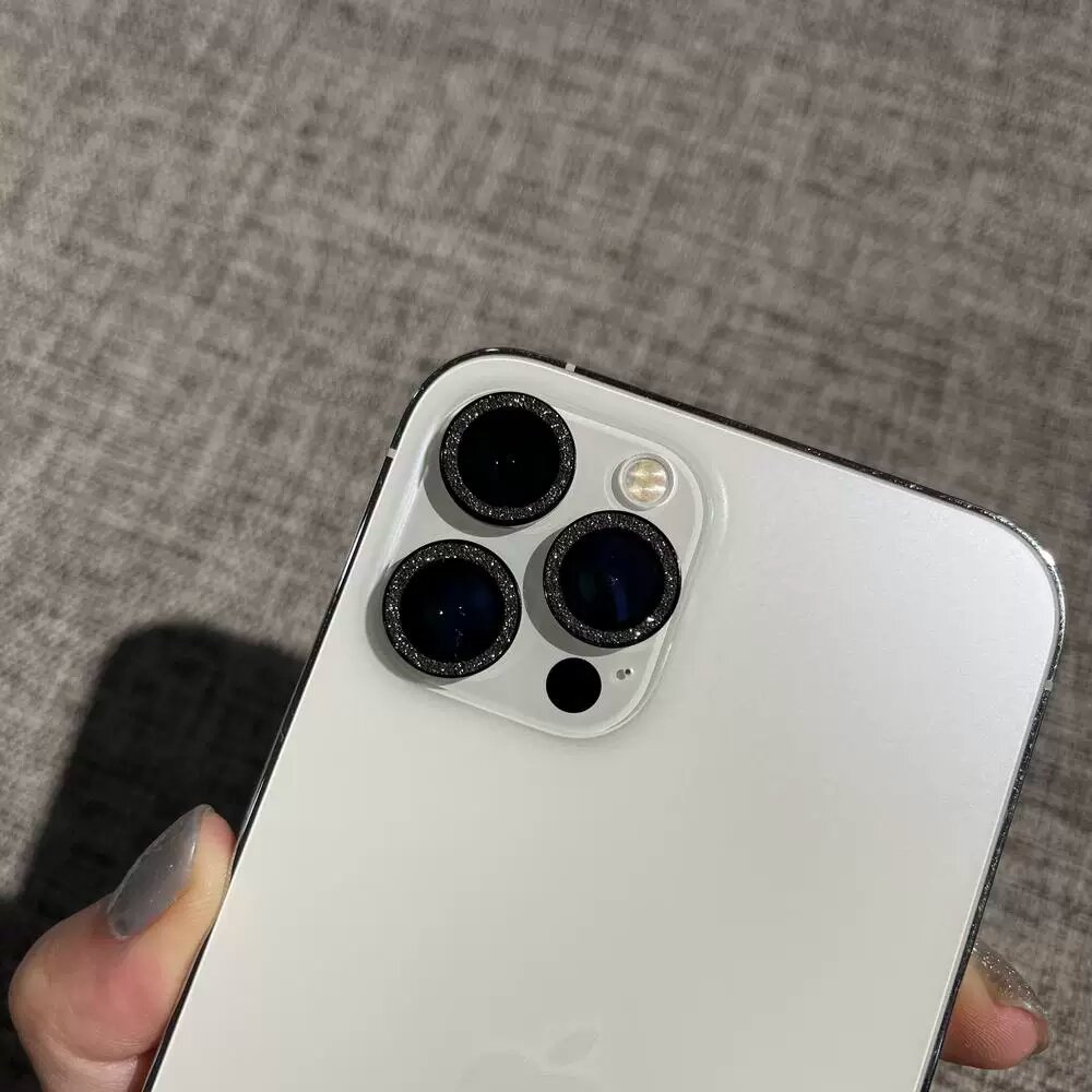 Защитная пленка для объектива iPhone 17 с эффектом сверкания, корнинг стекло, высокая прозрачность, черный, набор 1 шт