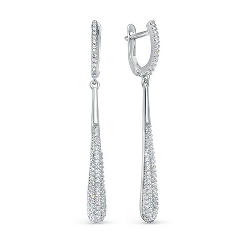 фото Серьги яхонт, серебро, 925 проба, фианит