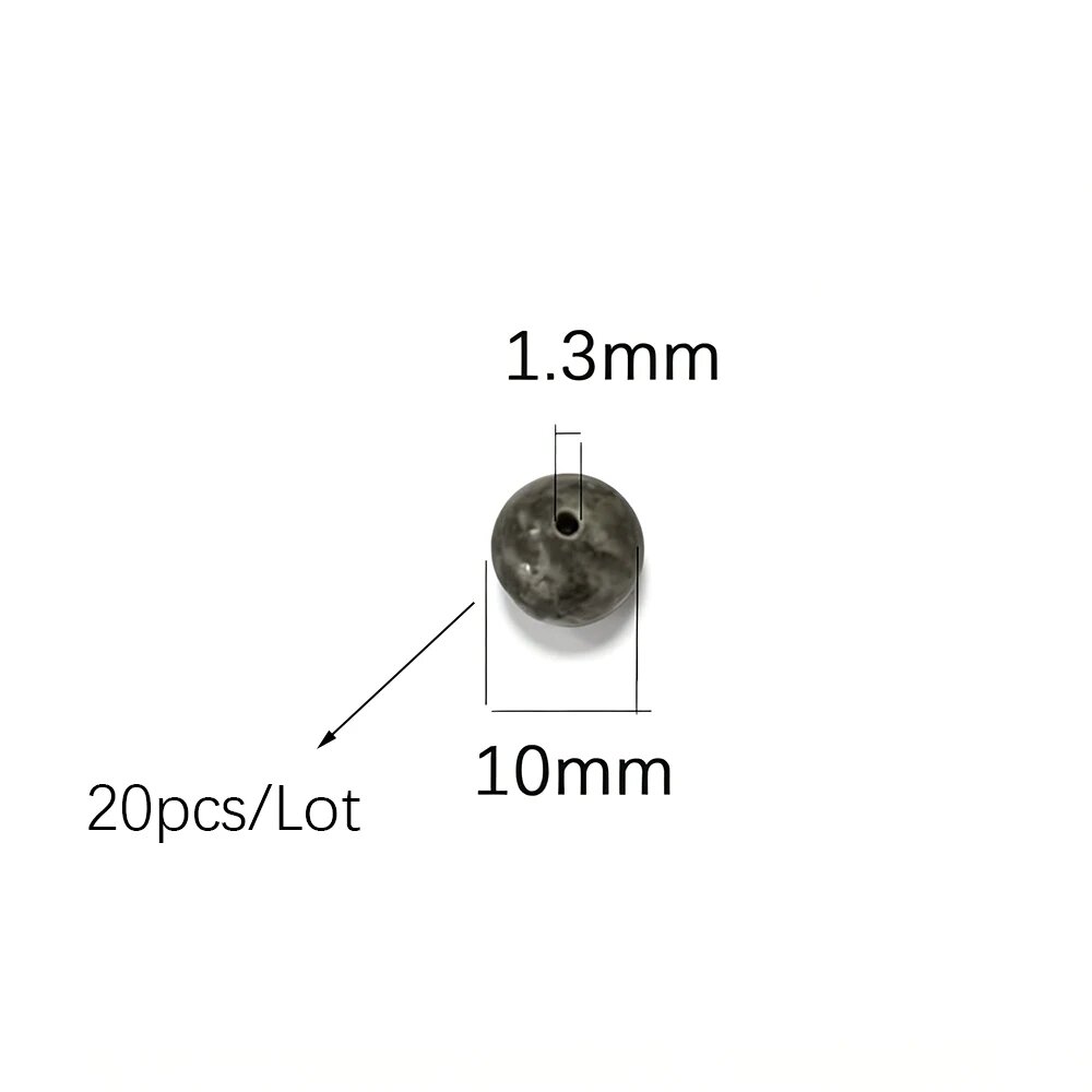 Черные бусины 10мм, 1.3мм, 20 PCS