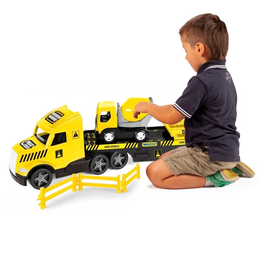 Игрушечная машинка Wader Magic Truck Technic, грузовик-платформа с бетономешалкой