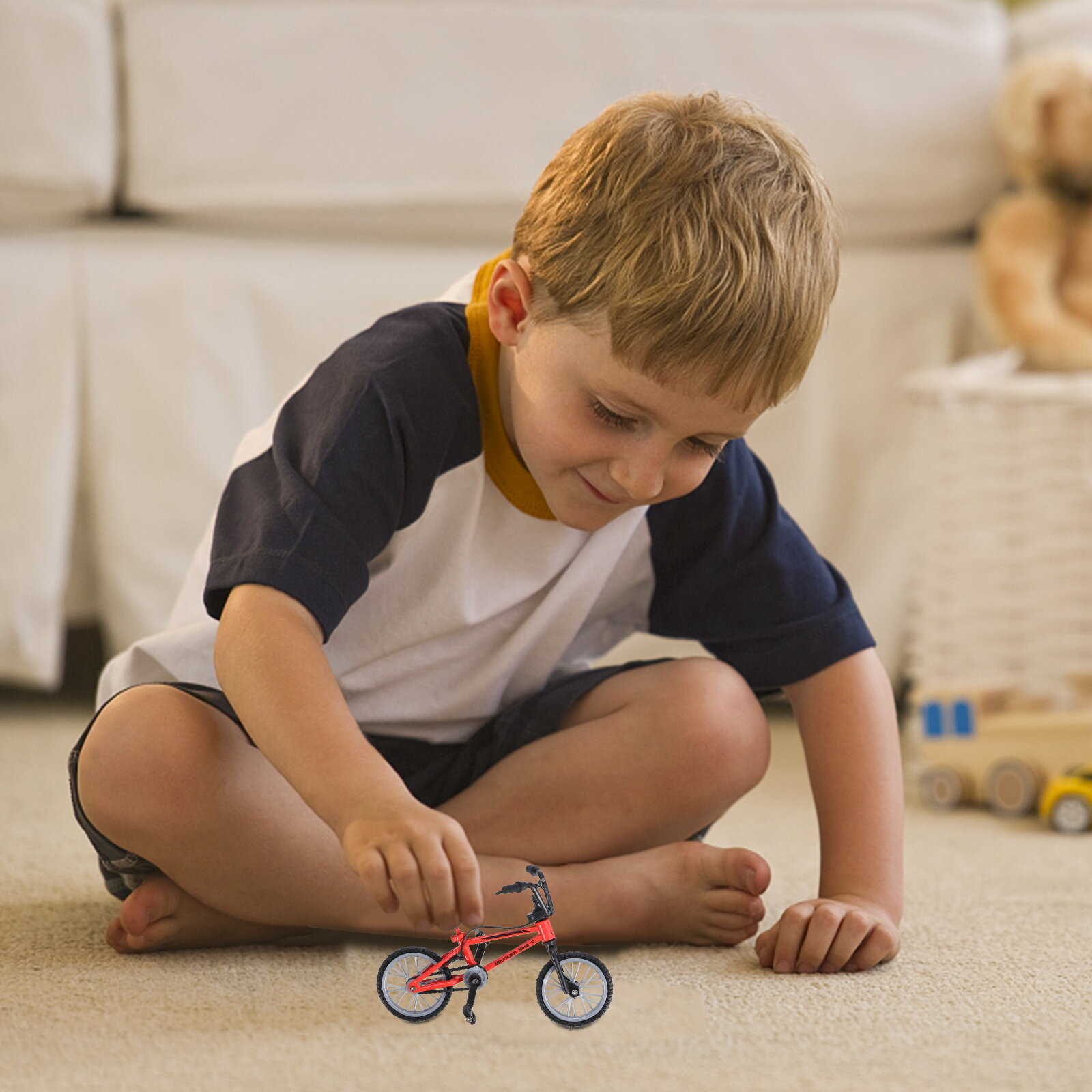 Mini Finger Bike Набор Игрушечных Велосипедов Реалистичные Детали Отличный Геймплей 1 Шт Красный 10.3X7.5X5Cm