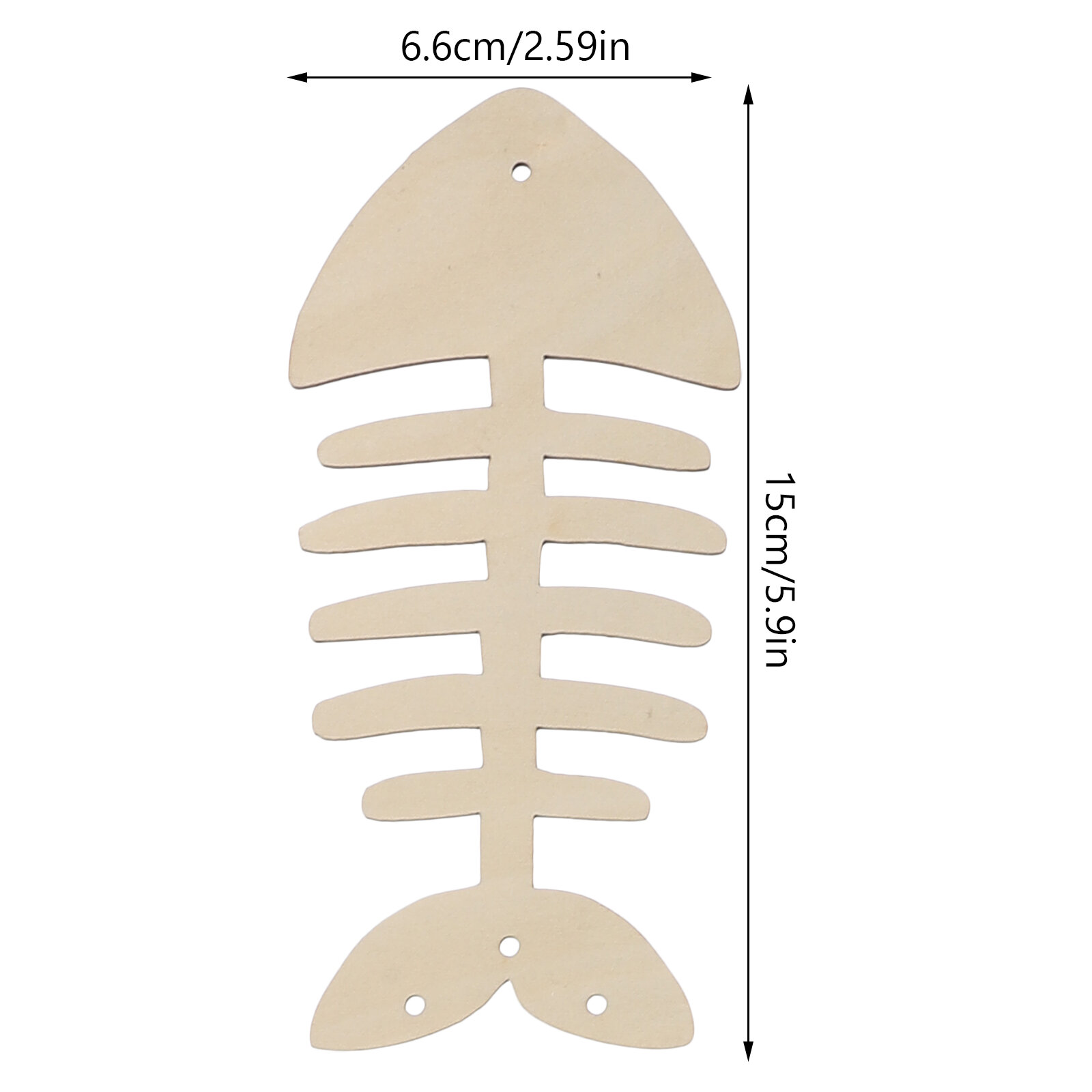 НаборDIYВетрянкаИзДереваВФормеРыбКолокольчикДляУкрашения15.00X6.60X0.20CM