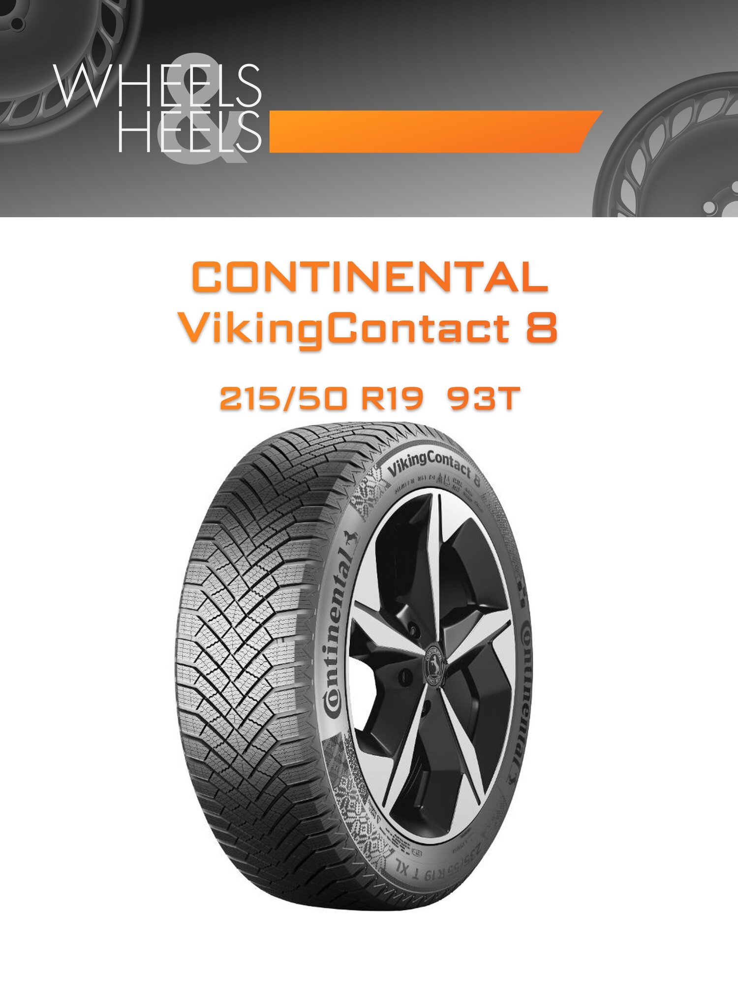 Шина автомобильная CONTINENTAL VikingContact 8 215/50 R19 93T WINTER, зимняя, универсальная