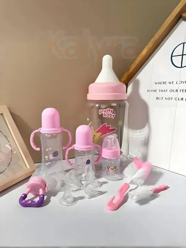 Подарочная коробка для многофункционального кормления ребенка, набор из 12 предметов с детскими бутылочками разной вместимости, фруктовыми и овощными наполнителями, запасными пустышками