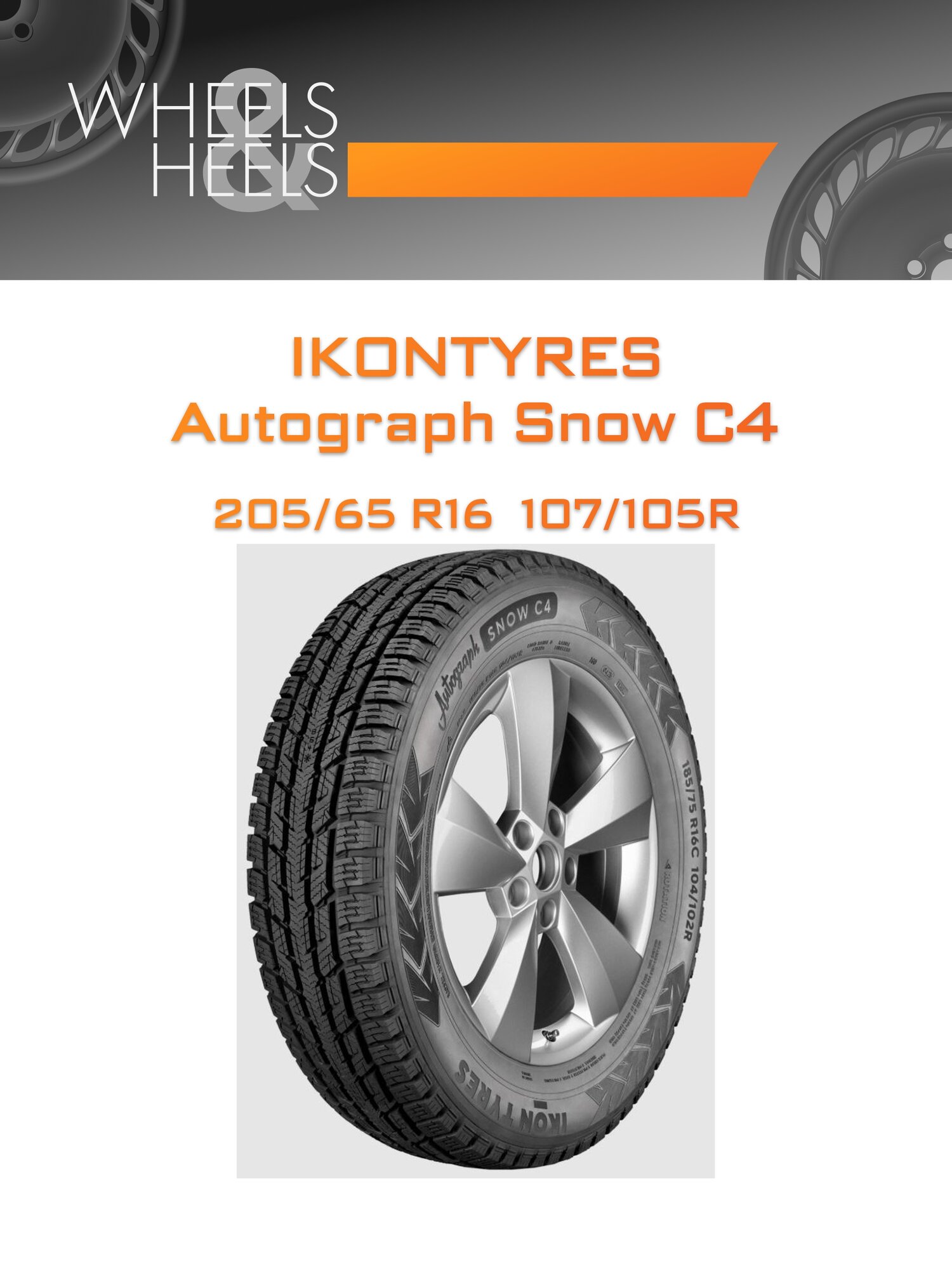 Шина автомобильная IKONTyres Autograph Snow C4 205/65 R16C 107/105R WINTER, зимняя, универсальная