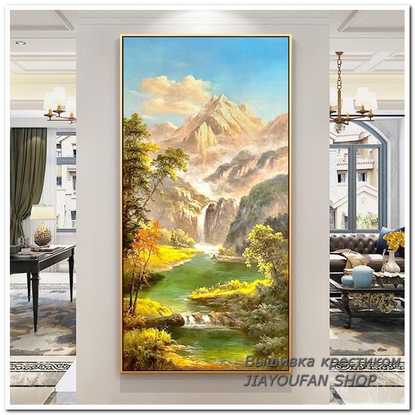 Набор для вышивания крестом, 11 Канiteй (11CT), канва 60x110 см, готовая вышивка 50x100 см