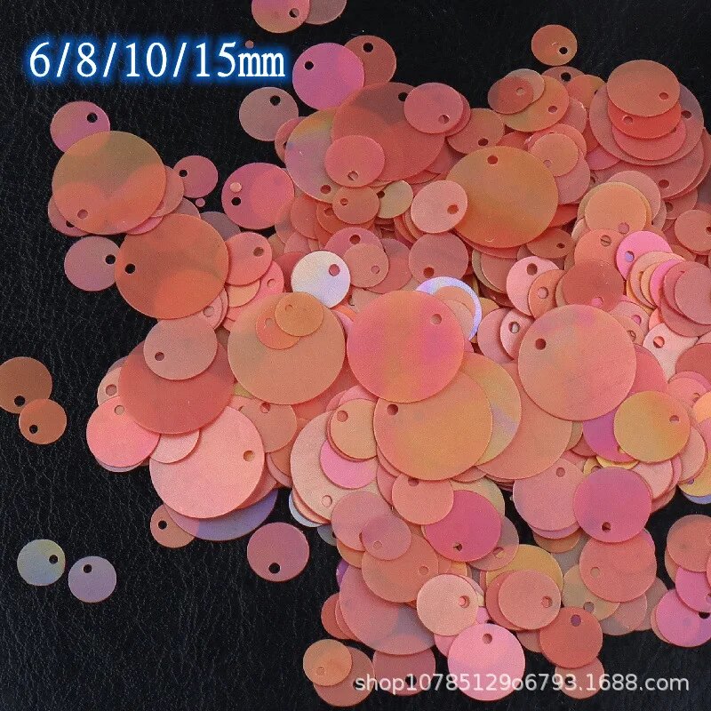 Пайетки круглые розовые 6/8/10/15 мм, цвет MK05