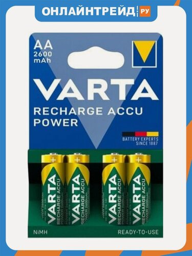 Изображение товара Аккумулятор Varta LR6 AA 2600 mAh R2U (уп 4 шт)