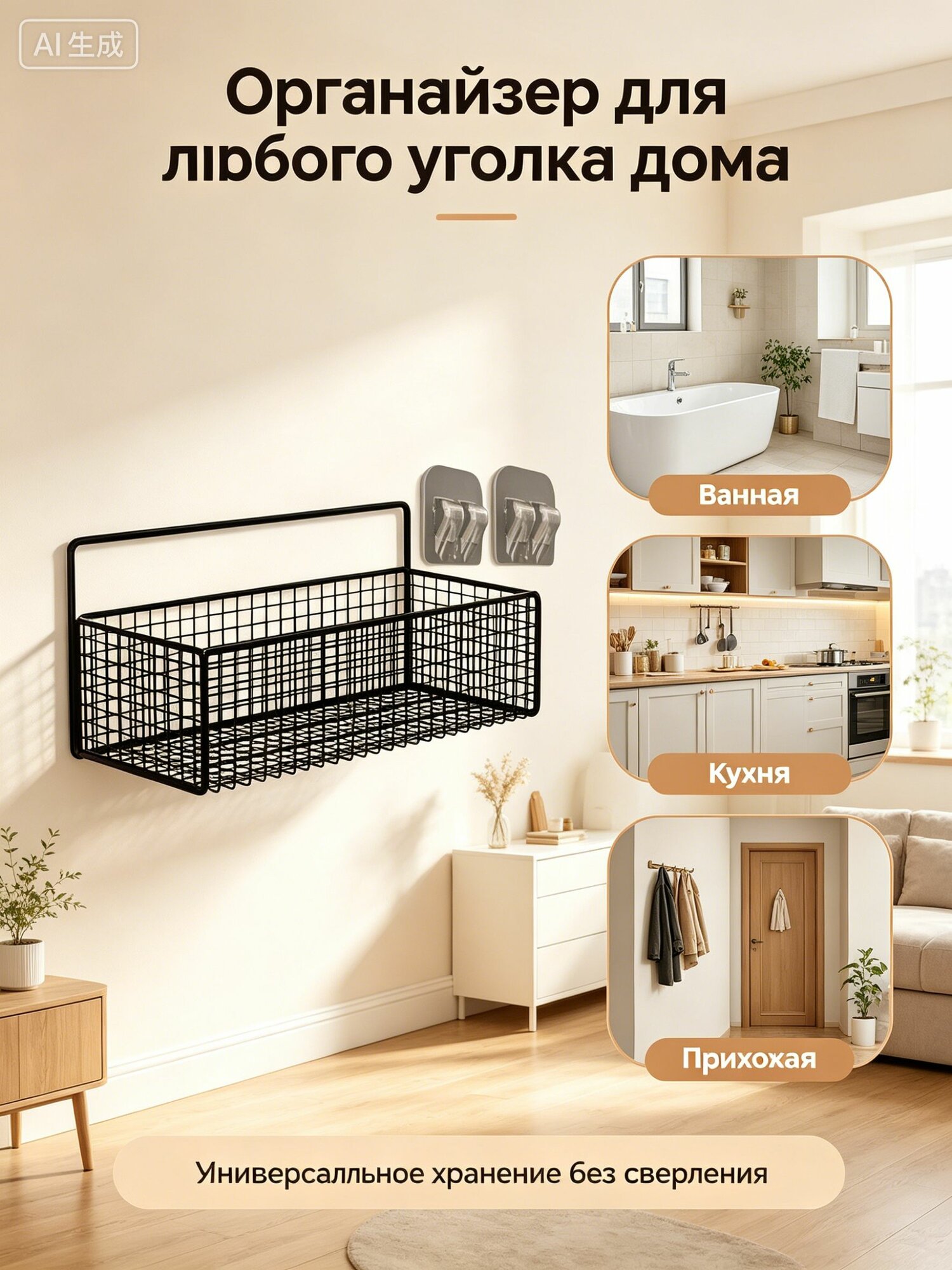 Полка Настенная Прямая, 31х12х10 см, 1 шт.