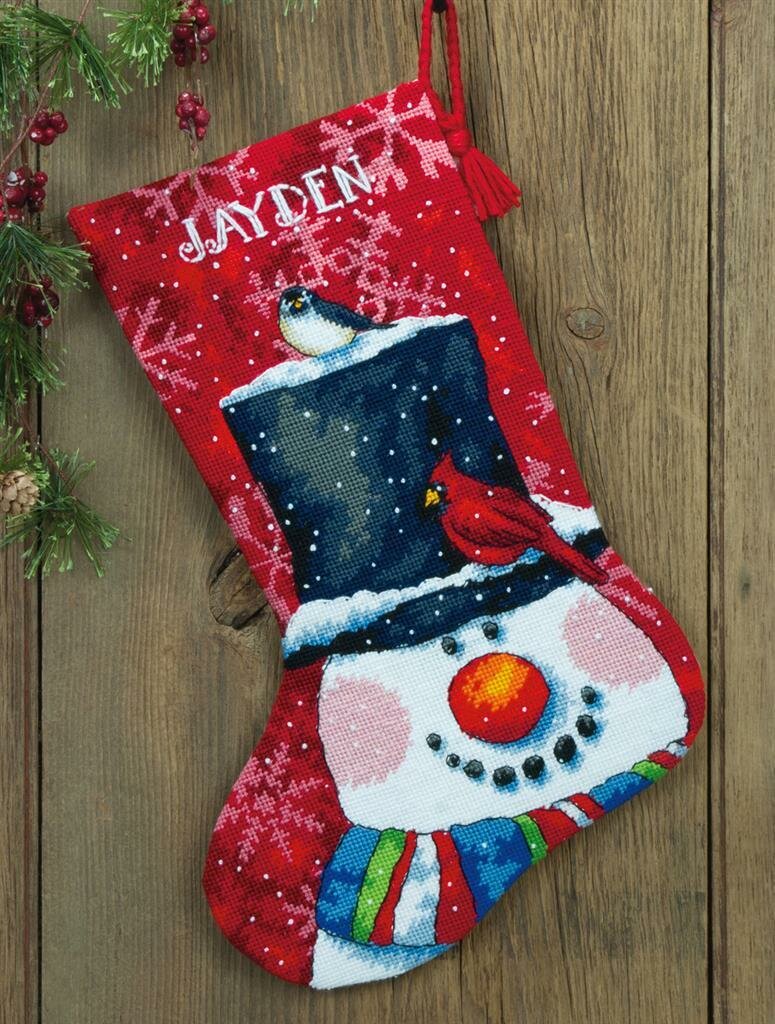 71-09146 Набор для вышивания (гобелен) DIMENSIONS Snowman and Friends. Stocking Снеговик и друзья. Чулок