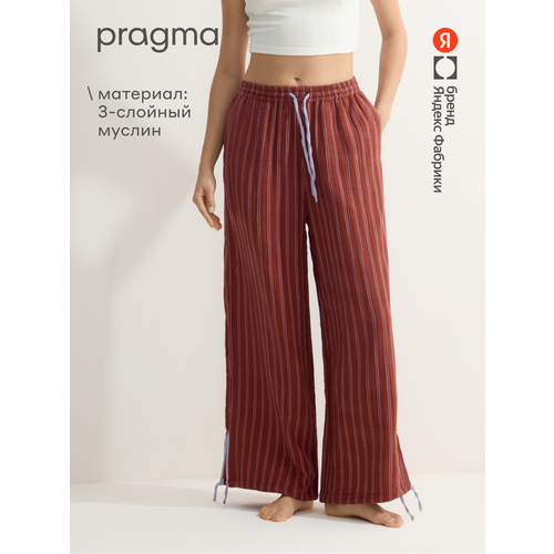 фото Брюки pragma, размер xs, коричневый