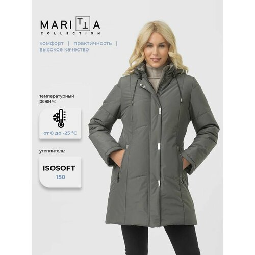 фото Пальто maritta осень-зима 2023, размер 40, темно-серый