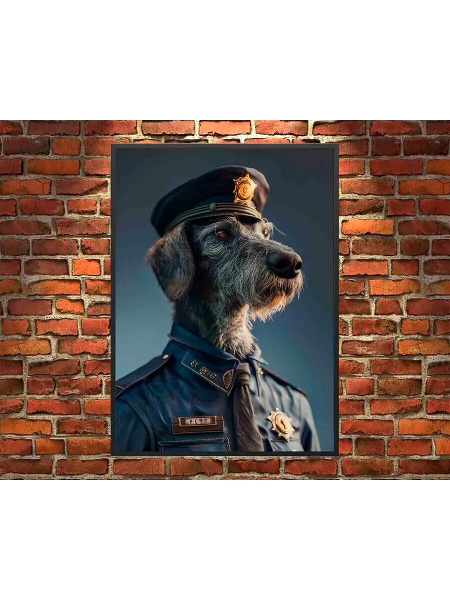 Ирландский волкодав-собака-полицейский 2, Плакат 30x42см
