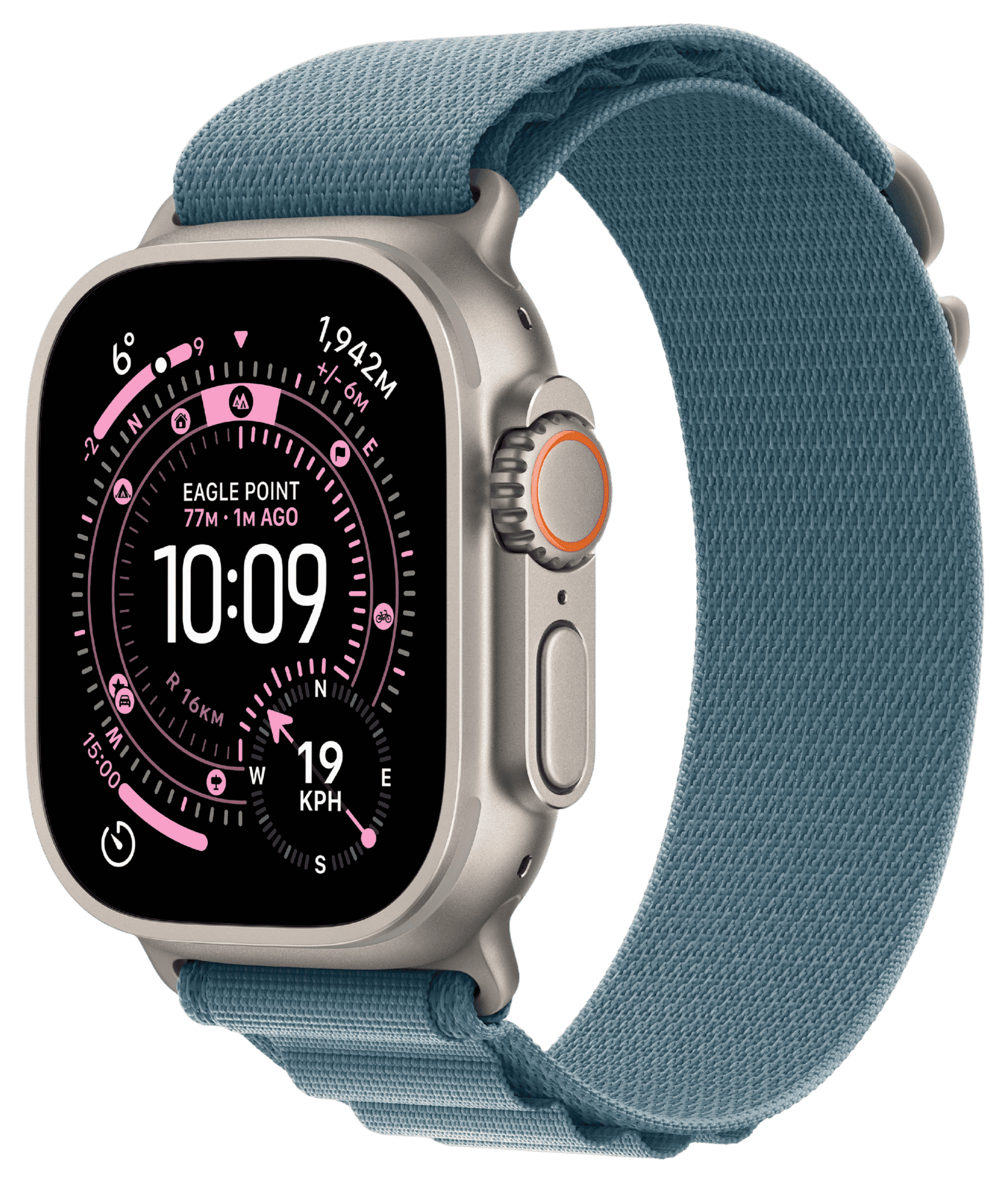 Умные часы Apple Watch Ultra 3 GPS + Cellular 49 мм, Natural Titanium, Light Blue Alpine Loop M (MEWM4)