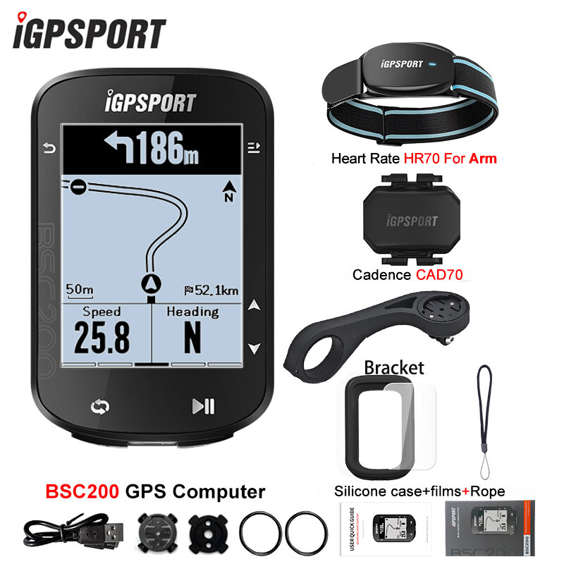 IGPSPORT BSC200 Велосипедный спидометр Беспроводной водонепроницаемый IPX7 Компьютерный спидометр GPS 2,5 - дюймовый жидкокристаллический дисплей Bluetooth ANT + mtb