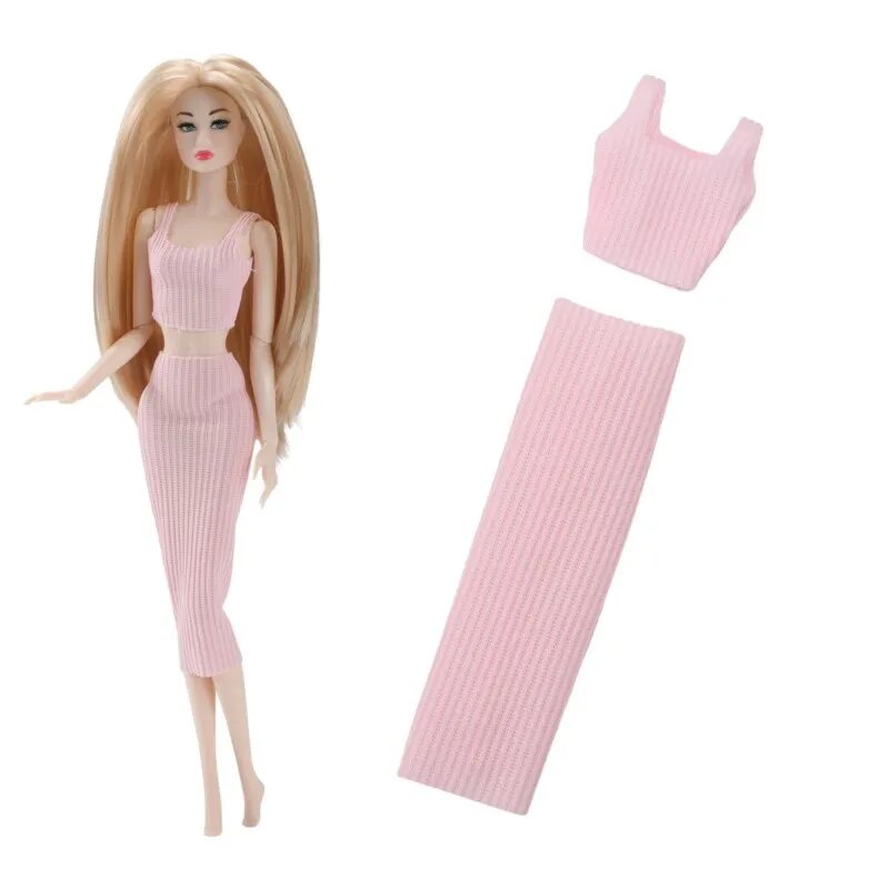 Комплект одежды для кукол Barbie 26-30 см Розовый, Style19