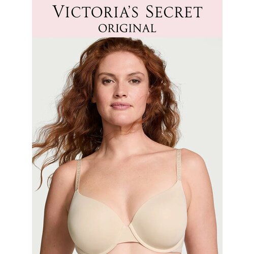 фото Бюстгальтер victoria's secret lightly lined smooth demi bra, 1 шт., размер 38b, бежевый