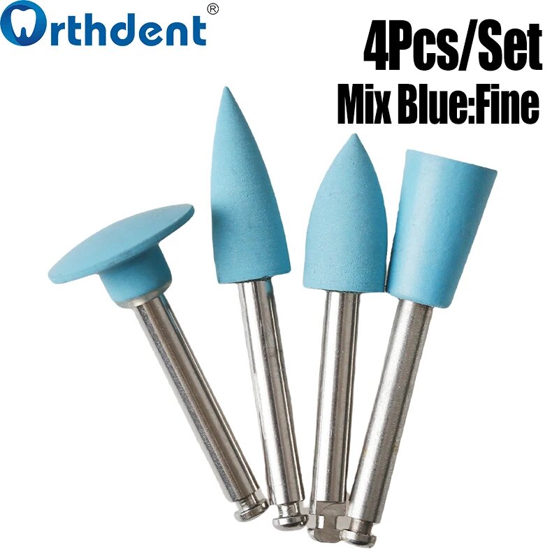 Стоматологические шлифовальные головки Orthdent, силиконовые, 4 шт. 4Pcs Blue Mix