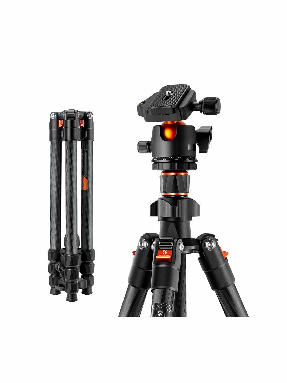 Штатив K&F Concept K254C2 с шаровой головой BH-36L, карбон