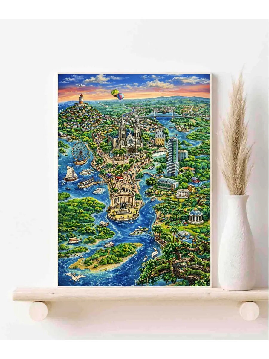 Гуаякиль, Эквадор, Fantasy Map, Карта, Плакат 30x42см