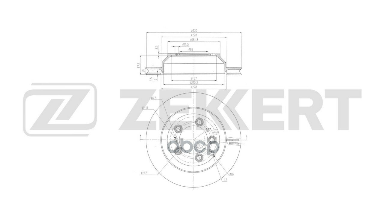 Диск тормозной задний Porsche Cayenne III 17- Zekkert арт. bs-7038