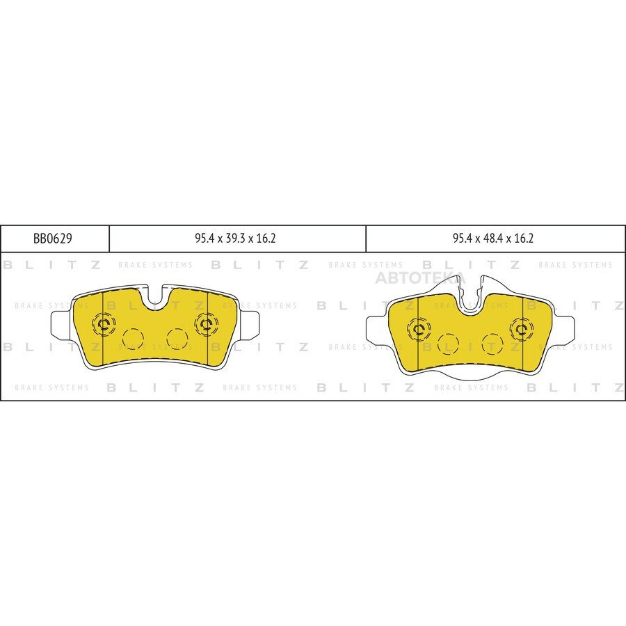 Колодки тормозные MINI CLUBMAN R55/R55N / ROADSTER R59 / CONVERTIBLE II R57. R57N / COUPE R58 05 05- задн. дисковые BLITZ BB0629