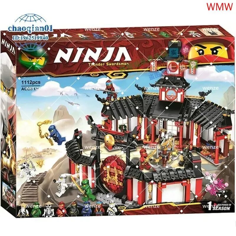 Игрушка из строительных блоков Phantom Ninja Temple Base, подарок на день рождения